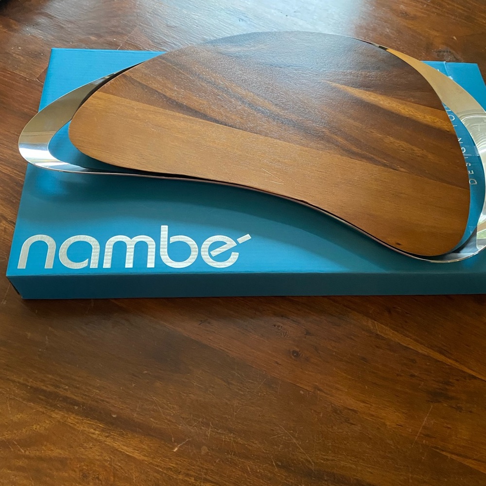 Nambe Silver and Brown Dining Serveware